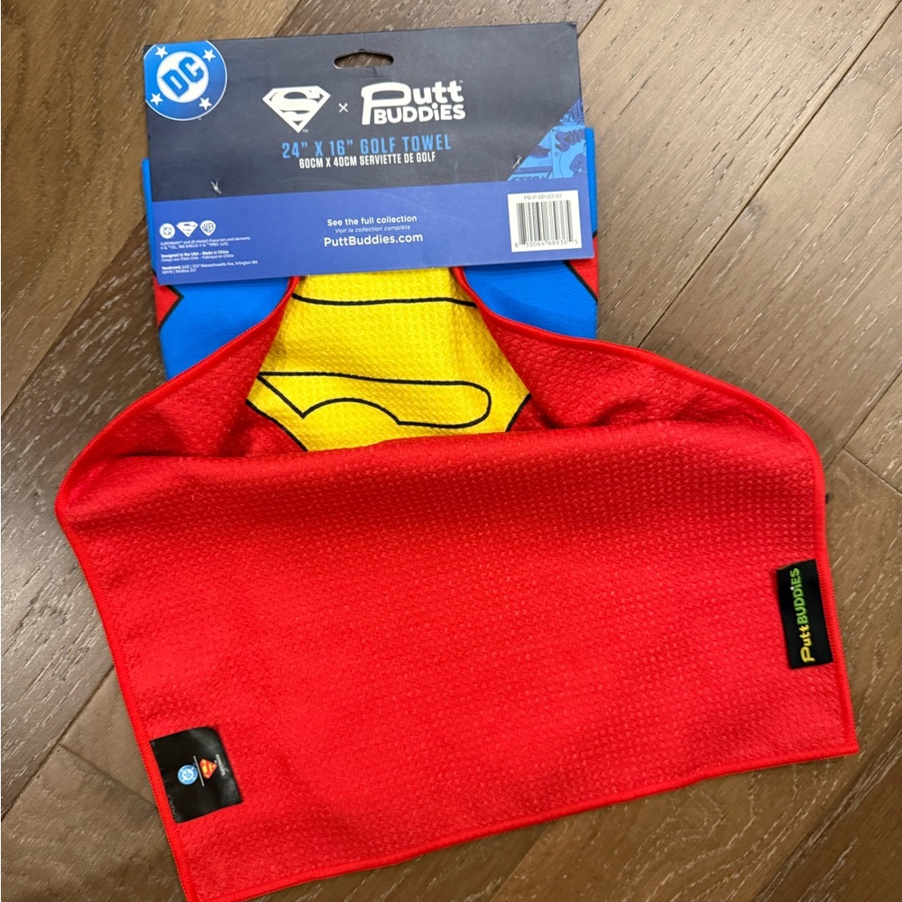 Ted Lasso Putt Buddies Superman Microfiber Golf Towel - Red and Yellow